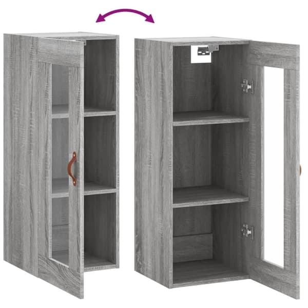 vidaXL vægskab 34,5x34x90 cm grå sonoma-eg
