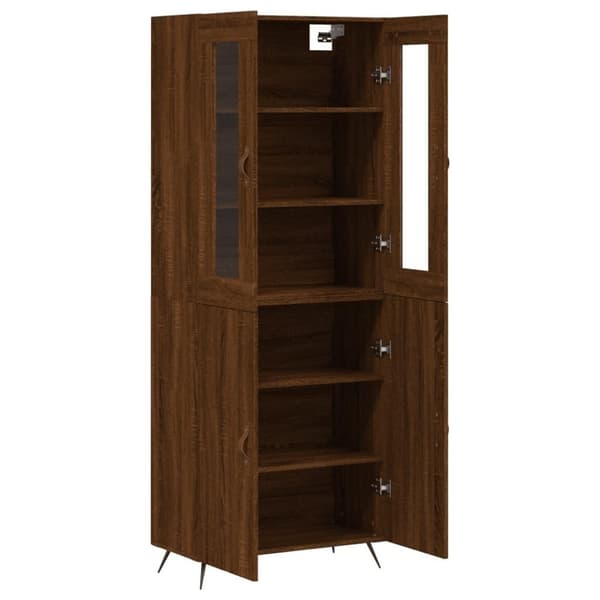 vidaXL højskab 69,5x34x180 cm konstrueret træ brun egetræsfarve