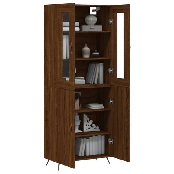 vidaXL højskab 69,5x34x180 cm konstrueret træ brun egetræsfarve