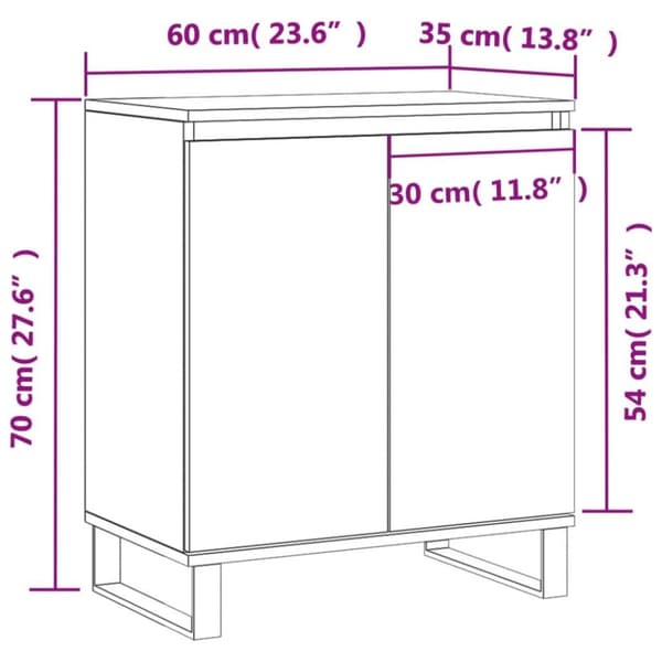 vidaXL Senkki betoninharmaa 60x35x70 cm tekninen puu
