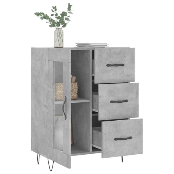 vidaXL Skänk betonggrå 69,5x34x90 cm konstruerat trä