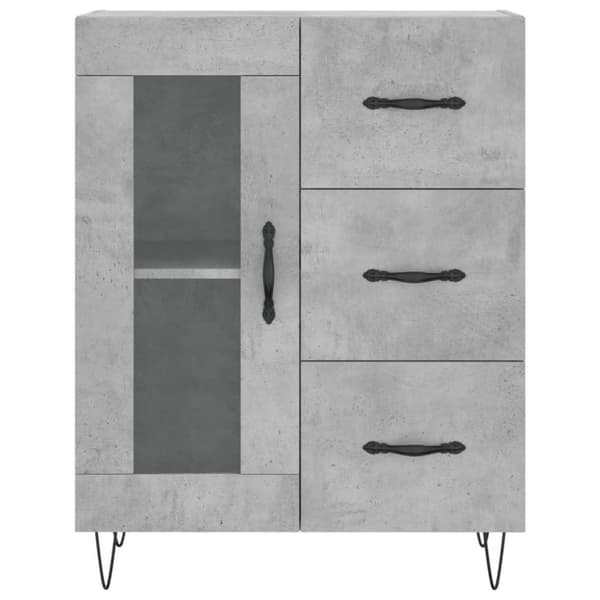 vidaXL Skänk betonggrå 69,5x34x90 cm konstruerat trä