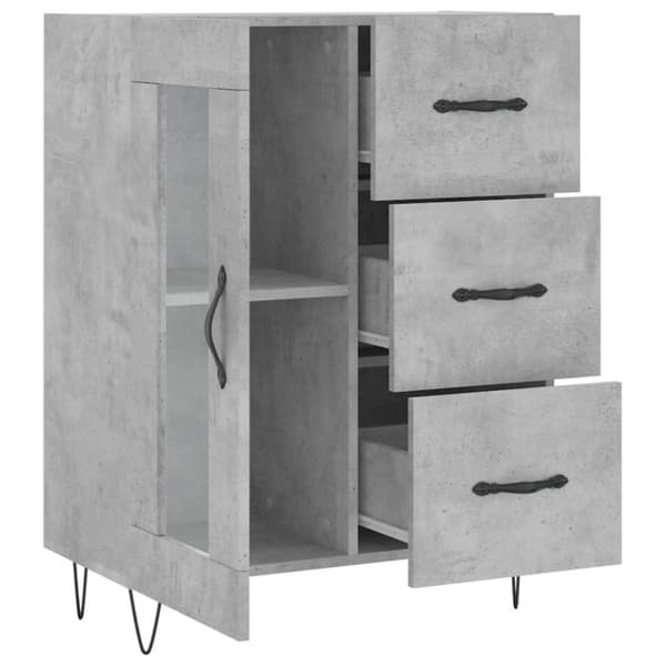 vidaXL Skänk betonggrå 69,5x34x90 cm konstruerat trä