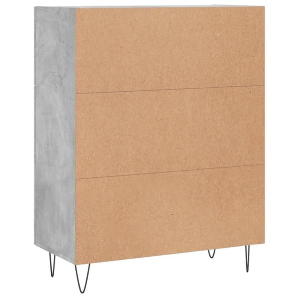 vidaXL Skänk betonggrå 69,5x34x90 cm konstruerat trä