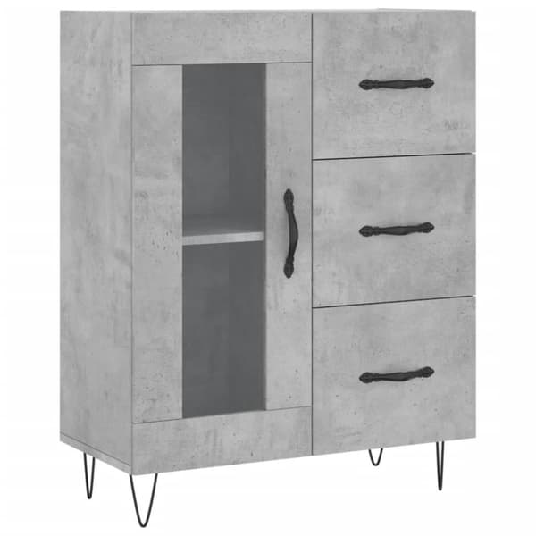 vidaXL Skänk betonggrå 69,5x34x90 cm konstruerat trä