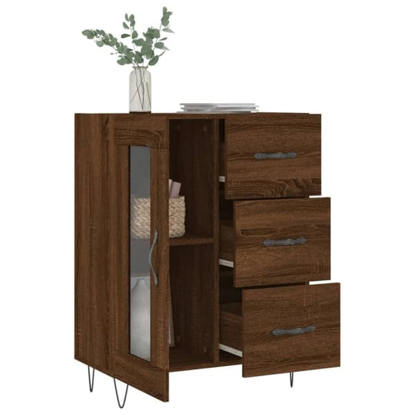 vidaXL Skjenk brun eik 69,5x34x90 cm konstruert tre