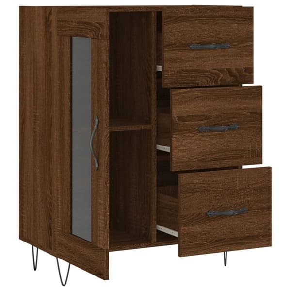 vidaXL Skjenk brun eik 69,5x34x90 cm konstruert tre
