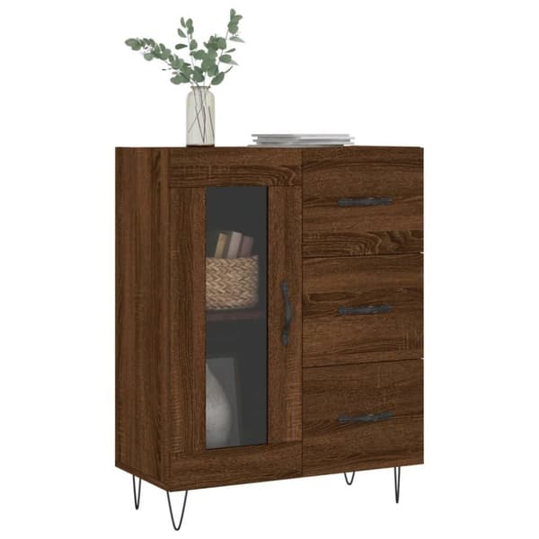 vidaXL Skjenk brun eik 69,5x34x90 cm konstruert tre
