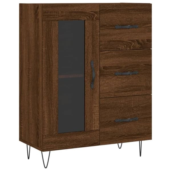 vidaXL Skjenk brun eik 69,5x34x90 cm konstruert tre