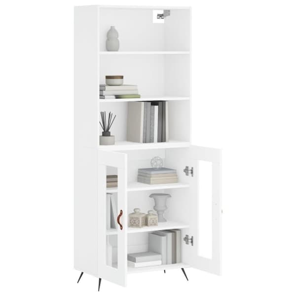 vidaXL højskab 69,5x34x180 cm konstrueret træ hvid