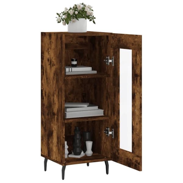 vidaXL Skjenk røkt eik 34,5x34x90 cm konstruert tre