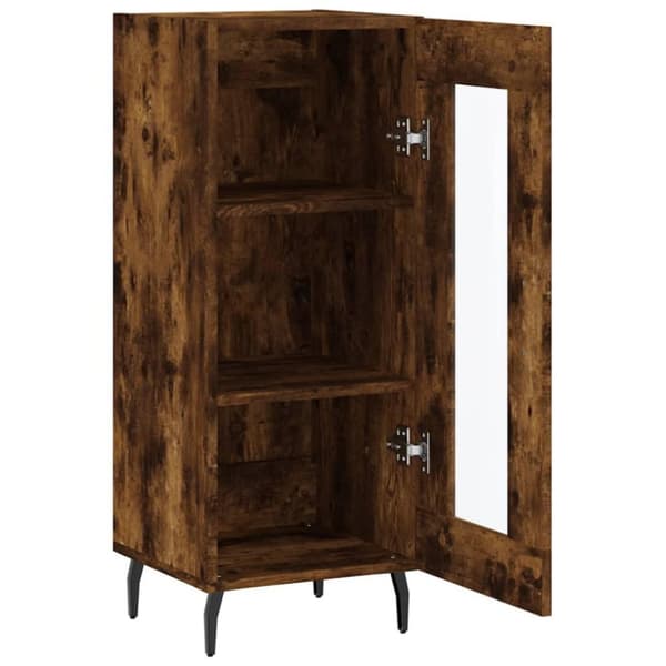 vidaXL Skjenk røkt eik 34,5x34x90 cm konstruert tre