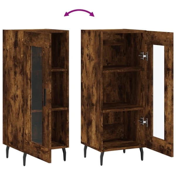 vidaXL Skjenk røkt eik 34,5x34x90 cm konstruert tre