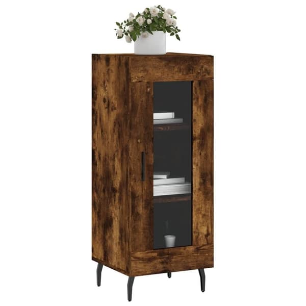 vidaXL Skjenk røkt eik 34,5x34x90 cm konstruert tre