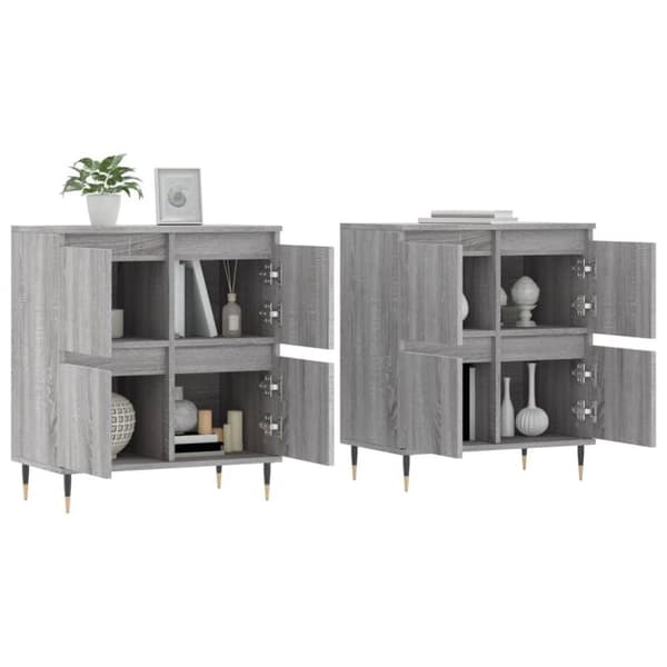vidaXL Senkit 2 kpl harmaa Sonoma tekninen puu