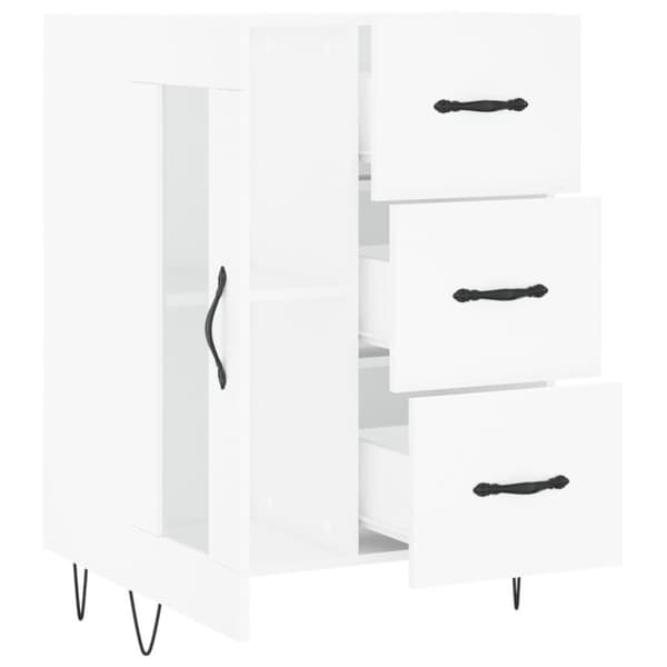 vidaXL Skjenk hvit 69,5x34x90 cm konstruert tre
