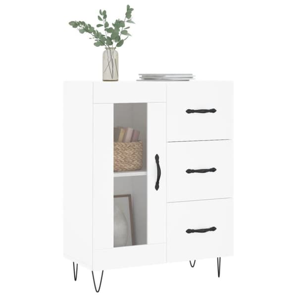 vidaXL Skjenk hvit 69,5x34x90 cm konstruert tre