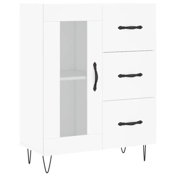 vidaXL Skjenk hvit 69,5x34x90 cm konstruert tre