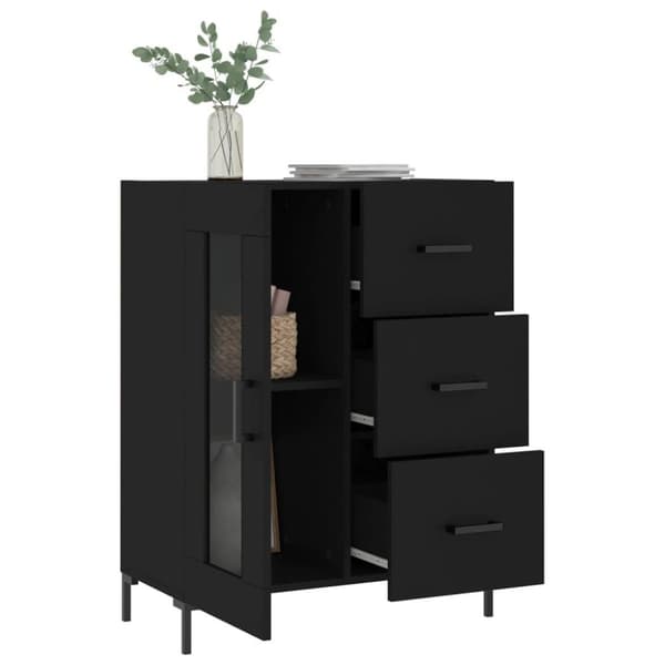 vidaXL Skjenk svart 69,5x34x90 cm konstruert tre