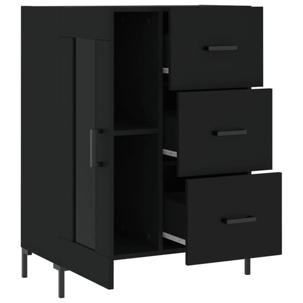 vidaXL Skjenk svart 69,5x34x90 cm konstruert tre