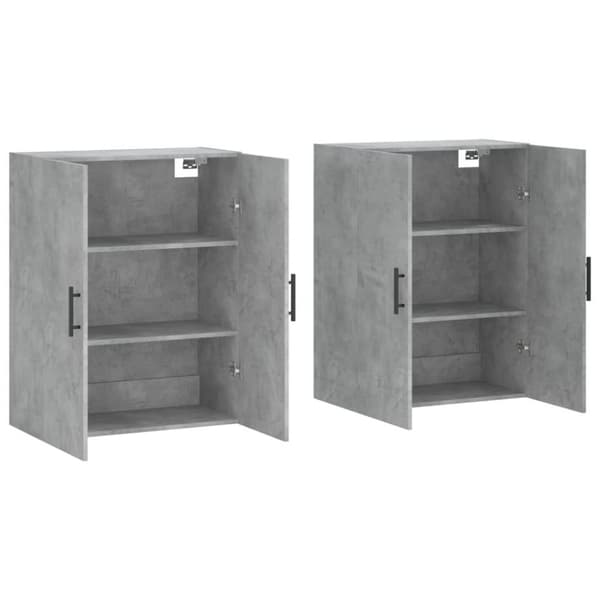 vidaXL vægskabe 2 stk. 69,5x34x90 cm betongrå