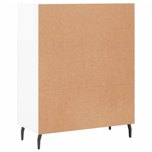 vidaXL Skjenk høyglans hvit 69,5x34x90 cm konstruert tre
