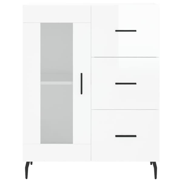 vidaXL Senkki korkeakiilto valkoinen 69,5x34x90 cm tekninen puu