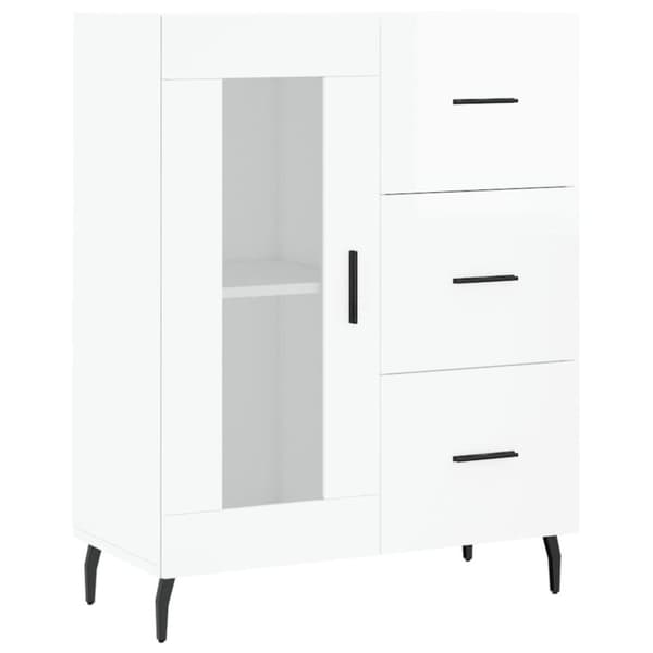 vidaXL Senkki korkeakiilto valkoinen 69,5x34x90 cm tekninen puu