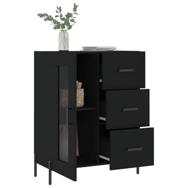 vidaXL Skjenk svart 69,5x34x90 cm konstruert tre