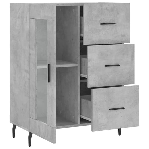 vidaXL Senkki betoninharmaa 69,5x34x90 cm tekninen puu