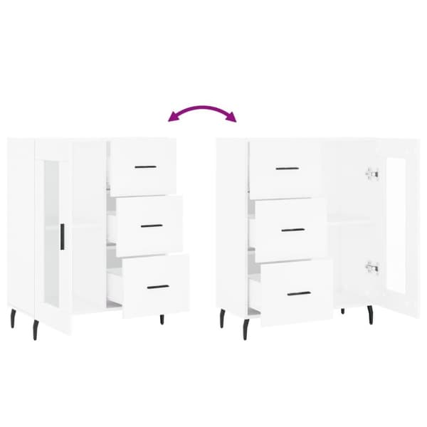 vidaXL Skjenk hvit 69,5x34x90 cm konstruert tre