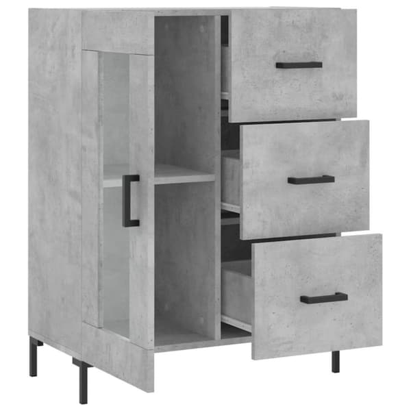 vidaXL Senkki betoninharmaa 69,5x34x90 cm tekninen puu