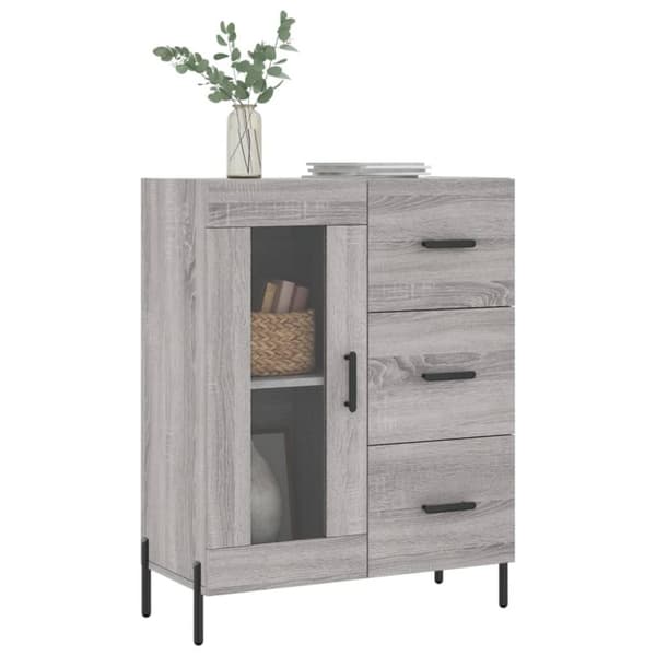 vidaXL Skänk grå sonoma 69,5x34x90 cm konstruerat trä