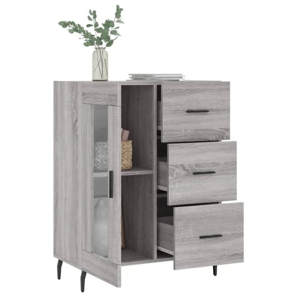 vidaXL Skänk grå sonoma 69,5x34x90 cm konstruerat trä