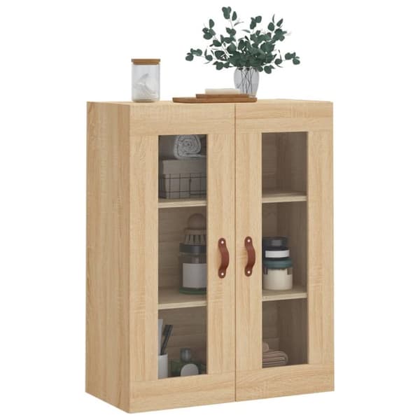 vidaXL væghængt skab 69,5x34x90 cm konstrueret træ sonoma-eg