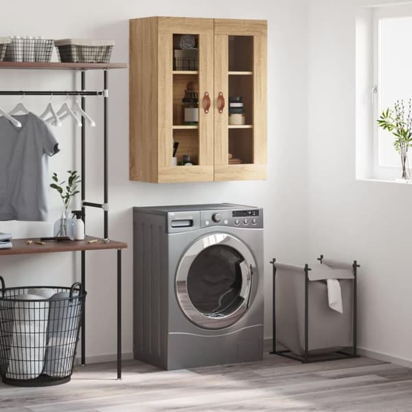 vidaXL væghængt skab 69,5x34x90 cm konstrueret træ sonoma-eg