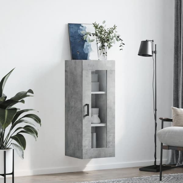 vidaXL Veggskap betonggrå 69,5x34x90 cm