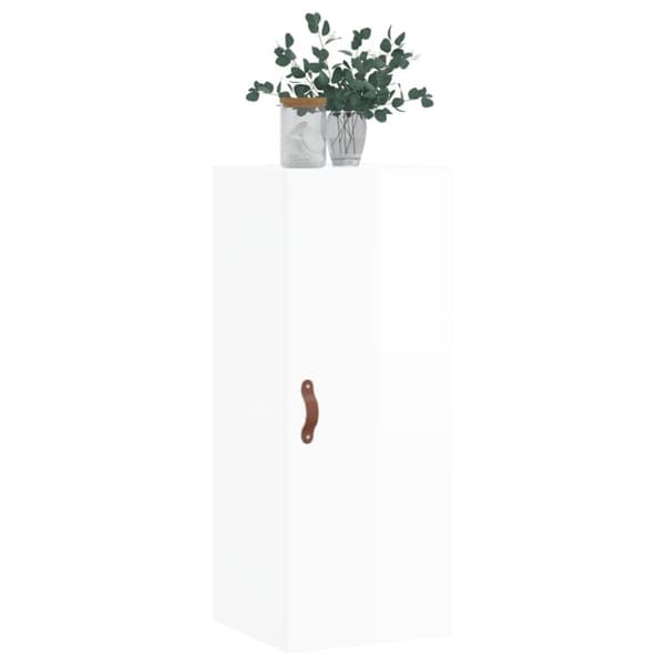 vidaXL Veggskap høyglans hvit 34,5x34x90 cm