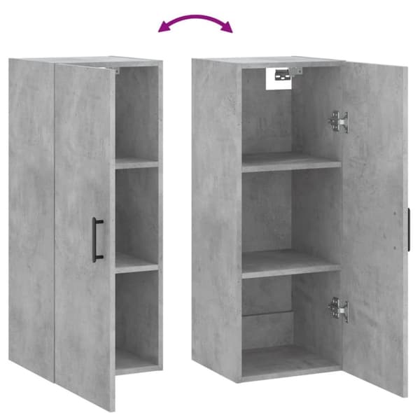 vidaXL vægskab 34,5x34x90 cm betongrå