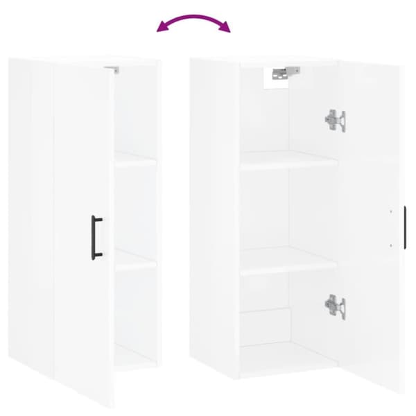 vidaXL vægskab 34,5x34x90 cm hvid højglans