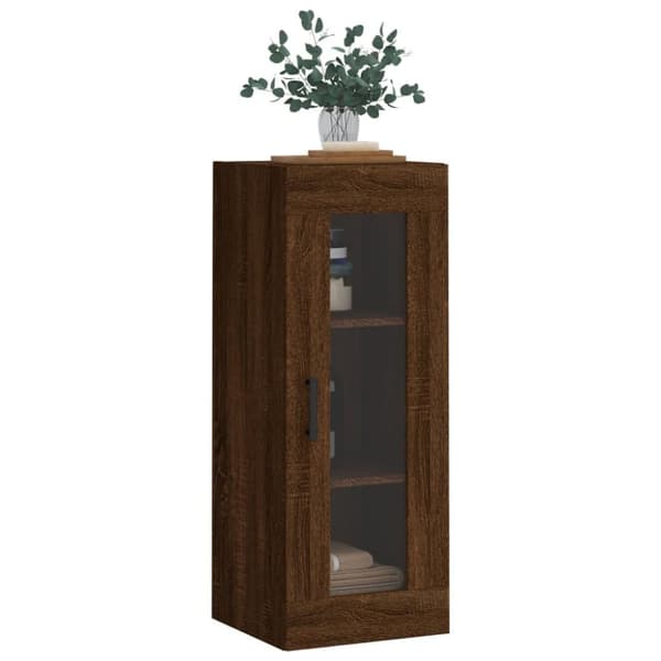 vidaXL Veggskap brun eik 34,5x34x90 cm