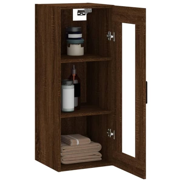 vidaXL Veggskap brun eik 34,5x34x90 cm