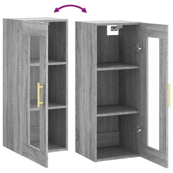 vidaXL vægskab 34,5x34x90 cm grå sonoma-eg