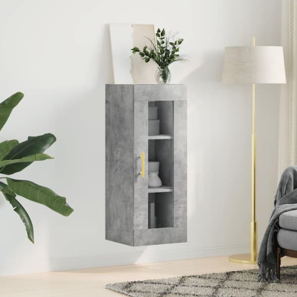 vidaXL Veggskap betonggrå 69,5x34x90 cm