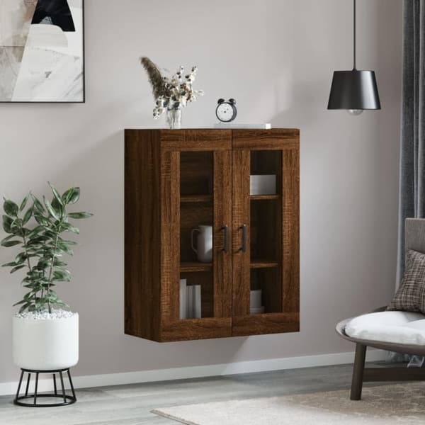 vidaXL Veggskap brun eik 69,5x34x90 cm