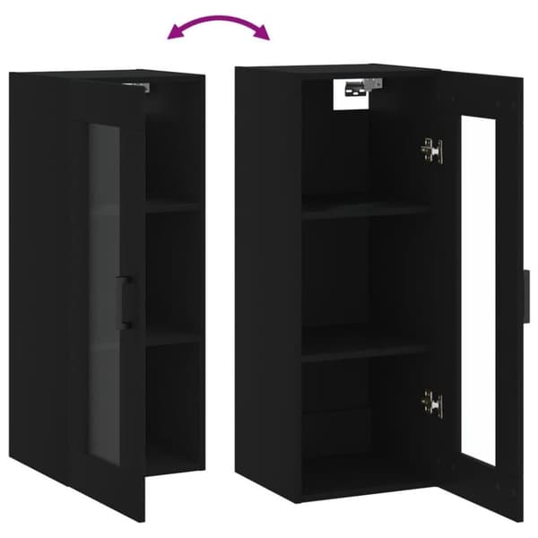 vidaXL Veggskap svart 34,5x34x90 cm