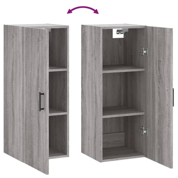 vidaXL vægskab 34,5x34x90 cm grå sonoma-eg