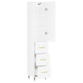 Miniatyrbilde 3 av 11: vidaXL Highboard høyglans hvit 34,5x34x180 cm konstruert tre