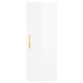 Miniatyrbilde 7 av 11: vidaXL Highboard høyglans hvit 34,5x34x180 cm konstruert tre
