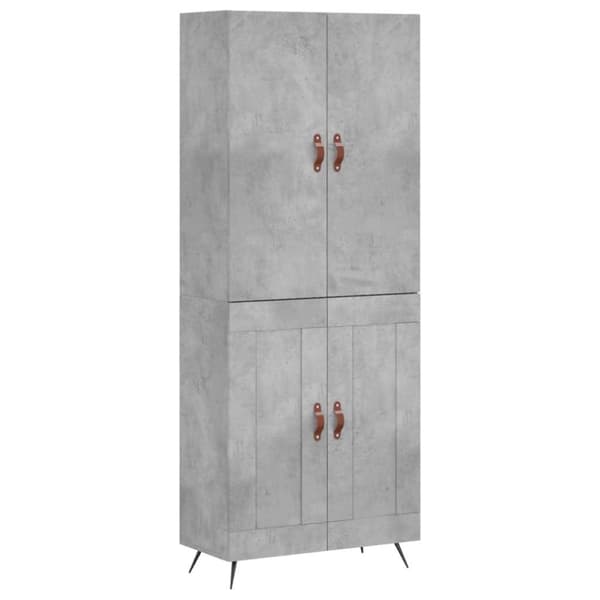 vidaXL Högskåp betonggrå 69,5x34x180 cm konstruerat trä